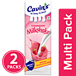 Cavins Strawberry Milkshake - With Zinc, Vitamin A & D Added, Supports Immunity 2x1 L Multipack