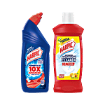 Harpic Bathroom Cleaner Lemon 1 L + Toilet Cleaner, Original 1 L Combo (Pack of 2)