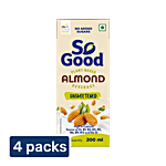 So Good Plant-Based Almond Beverage - Unsweetened 4x200 ml Multipack (Pack of 4)