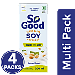 So Good Plant-Based Soy Beverage - Unsweetened 4x200 ml Multipack