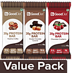 GoodDiet Variety Protein Bar Chocolate Cranberry-Double Chocolate Caramel-Hazelnut Coffee Combo (3 Items)