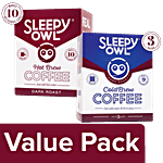 Sleepy Owl Dark Roast, Cold Brew Coffee Packs 150g (Set of 3)+Hot Brew Coffee 125g (10Bags) Combo 2 Items