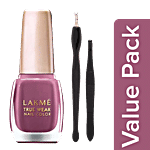 bb Combo Baol Tweezers&Cuticle Remover BB1223 2pcs+Lakme True Wear Nail Color 9mlPnk N238 Combo 2 Items