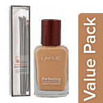 bb Combo Beautiful Show EyeBrush BB1209 5pcs+Lakme Perfecting LiquidFoundation 27mlMarble Combo 2 Items