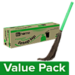 BB Home Natural Grass Broom 1pc + Garbage Bags - Compostable,Medium,Green 15pcs Combo 2 Items