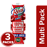 Real Activ Apple Juice - With No Added Sugar & Preservatives 3x1 L Multipack