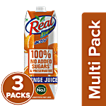 Real Activ 100 % Orange Juice - With No Added Sugar and Preservative 3x1 L Multipack