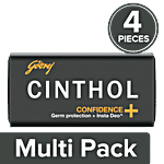 Cinthol Confidence+ Bath Soap - 99.9% Germ Protection 4x100 g Multipack