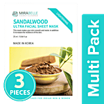 Mirabelle Sandalwood Ultra Facial Sheet Mask 3x25 ml Multipack