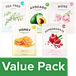 It's Skin The Fresh Mask Sheet - Tea Tree + Avocado +Honey + Rose +Pomegranate (2pcs Each) Combo 5 Items