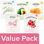 It's Skin The Fresh Mask Sheet - Avocado x2+Tea Tree+Honey+Rose+Pomegranate (1 pc Each) Combo 5 Items