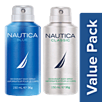 Nautica Blue Deodorant Spray 150 ml + Classic Man Deodorant Spray 150 ml Combo 2 Items