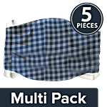 Shipra Commercial Pvt. Ltd. Reusable Face Mask - 2 Ply, Checked Print, Assorted, 7 x 3.5 Inch 5x3 pcs Multipack