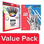 Classmate Gel Pen - Blue, Octane 10 pcs + Notebook - King Size, Ruled, Spiral 200 Pages Combo 2 Items