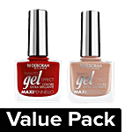 Deborah Gel Effect Nail Polish (Pink + Red) Combo (2 Items)