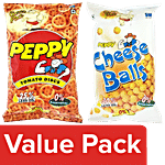 Peppy Tomato Disc 75 g + Cheese Balls 75 g Combo 2 Items