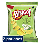 Bingo! Cream & Onion Potato Chips 3x21 g Multipack