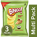 Bingo Potato Chips - Cream & Onion 3x52 g Multipack