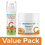Mamaearth Face Mask With Vitamin C & Kaolin Clay 100g +Skin Illuminate Vitamin C Serum 30g Combo 2 Pcs