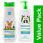 Mamaearth Dusting Powder Organic Oatmeal & Arrowroot 300g +Moisturizing Daily Lotion 400ml Combo 2 Pcs