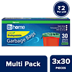bb home Garbage Bags - Oxo Biodegradable Medium, Green, 48x53 cm 3x30 pcs Multipack
