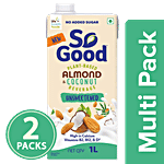 So Good Almond Coconut - Unsweetened Milk 1 L (Pack of 2) Multipack