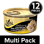 SHEBA Premium Cat Food - Tuna Filets & Whole Prawns In Gravy 12 x 85 g Multipack