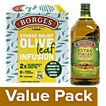 BORGES Extra Virgin Olive Oil 2L + Olive Leaf Infusion - Olive & Lemongrass 15 g Combo 2 Items