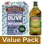 BORGES Extra Virgin Olive Oil 2L + Olive Leaf Infusion - Classic 15 g Combo 2 Items
