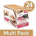 SHEBA Premium Wet Cat Food - Fish Mix, Skipjack & Salmon 24x(12x 35 g) Multipack