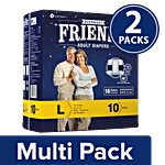 Friends Overnight Adult Diapers Tape Style - L, 32.68 - 59.84 Inch, 83 -152 cm 2x10 pcs (Multipack)