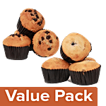 Fresho Signature Muffin/Cup Cake Blueberry 200 g + Choco Chip 200 g (Pack of 4 each) Combo 2 Items