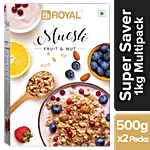 bb Royal Muesli Breakfast Cereal - With Multigrain & 21% Fruit & Nut 2x500 g Multipack