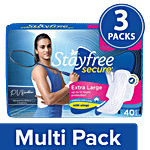 STAYFREE Secure Cottony XL Sanitary Napkins 3x40 Pads Multipack