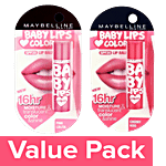 Maybelline New York Baby Lips Lip Balm - Cherry Kiss 4 g + Pink Lolita 4 g Combo 2 Items