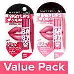 Maybelline New York Baby Lips Lip Balm - Berry Crush 4 g + Pink Lolita 4 g Combo 2 Items