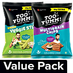 Too Yumm! Veggie Stix-Sour Cream&Onion+Multigrain Chips-Dahi Papdi Chaat(72g Get 10g Free) Combo 2 Items