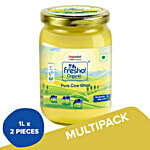 fresho! Organic Desi Cow Ghee, Slowly Cooked, Rich Aroma 2x1 L (Multipack)