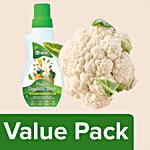 bb Combo Fresho Cauliflower 1pc (approx 400 to 600g)+BB Home Vegetable & Fruit Wash 500ml Combo 2 Items
