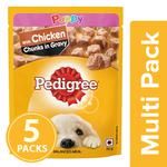 Pedigree Wet Dog Food - Chicken Chunks In Gravy, For Puppy 5x70 g Multipack