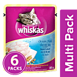 Whiskas Wet Cat Food - Ocean Fish, For Adult Cats, +1 Year 6x85 g Multipack