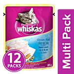 Whiskas Wet Cat Food - Ocean Fish, For Adult Cats, +1 Year 12x85 g Multipack