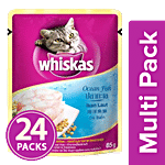 Whiskas Wet Cat Food - Ocean Fish, For Adult Cats, +1 Year 24x85 g Multipack