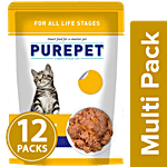 Purepet Wet Cat Food - Real Tuna & Chicken Liver In Gravy 12 x 70 g Multipack