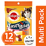 Pedigree Tasty Bites Chewy Bones - Chicken & Smoke Flavour 12x50 g Multipack