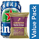 Cornitos Nacho Crisps Sizzlin Jalapeno 150 g + Heineken0.0 Non Alcoholic Beer 330 ml Combo 2 Items