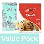 Tasties Biscuits - Fruit, 200 g + TGL Co.Kadak Masala Chai Tea Bag, 64 g Combo 2 Items