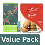 Tasties Biscuits - Osmania, 200 g + TGL Co.English Breakfast Black Tea Bag, 32 g Combo 2 Items