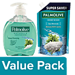Palmolive Handwash - Sea Minerals Liquid Refill 750 ml + Naturals, Sea Mineral 250 ml Combo 2 Items