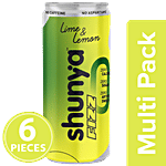Shunya Fizz Lime & Lemon - Guilt-Free Soft Drink With Zero Sugar & No Preservatives 6x300 ml Multipack
